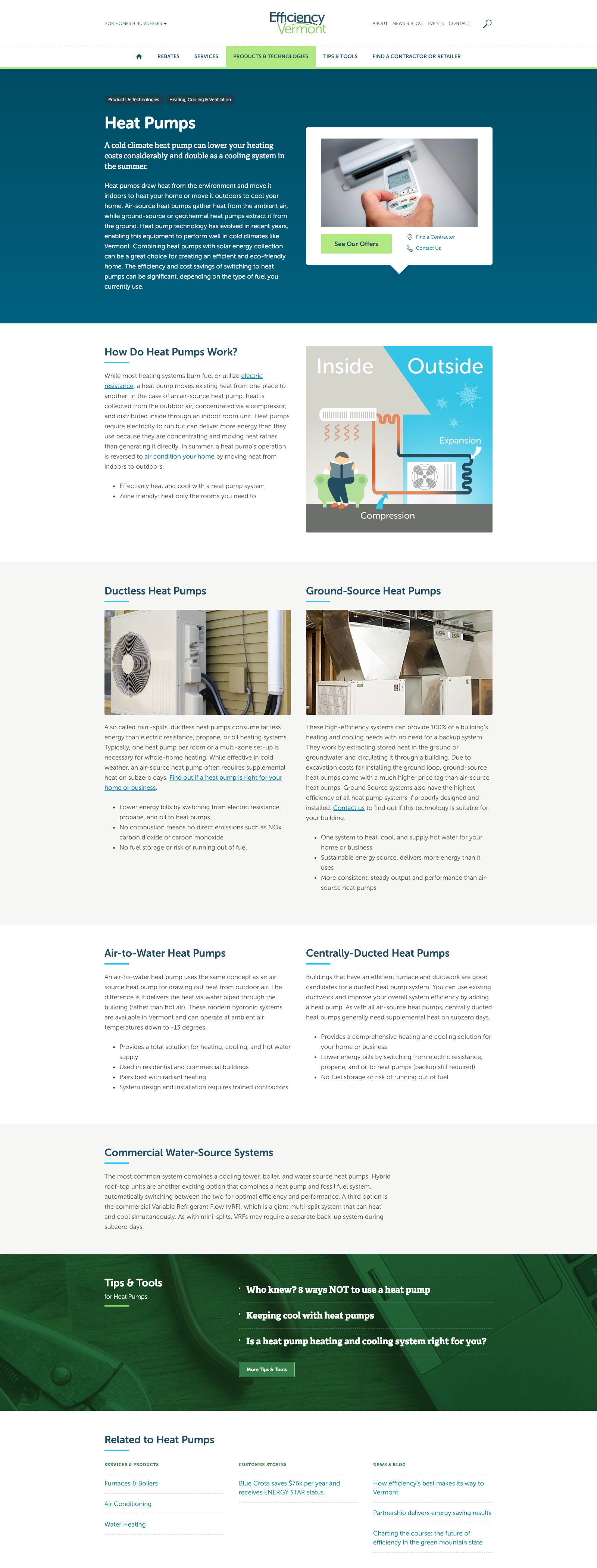 Screenshot of client's website