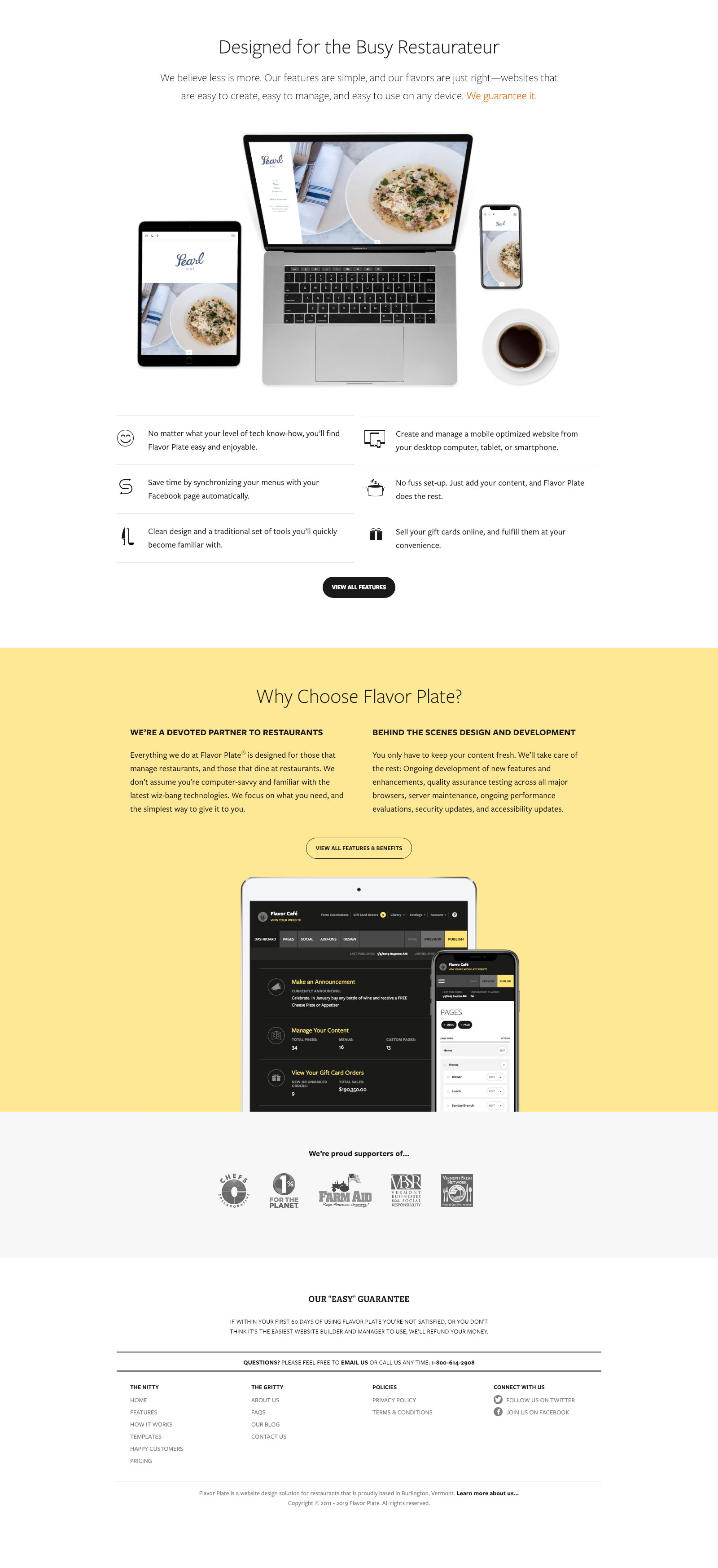 Screenshot of client's website