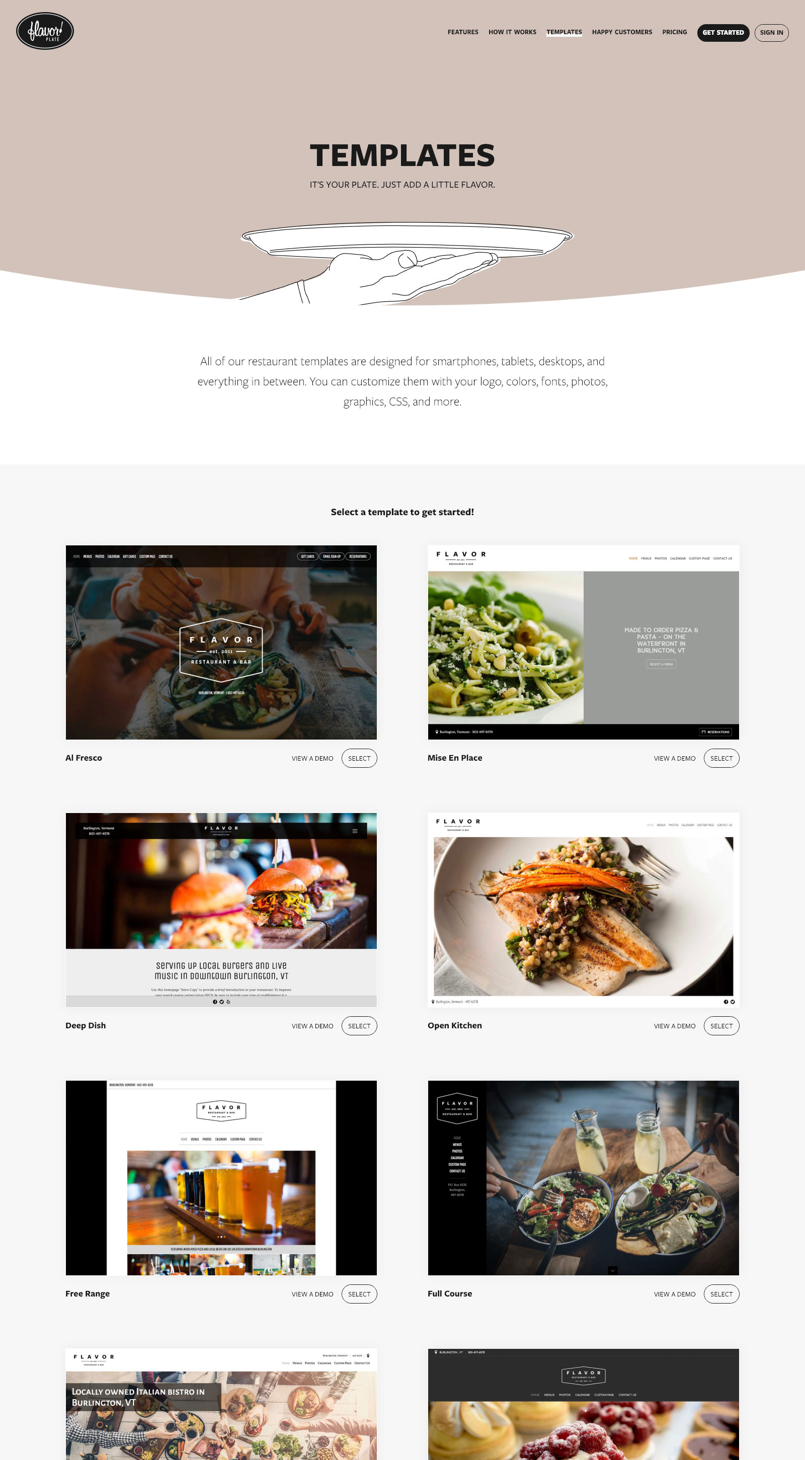 Screenshot of client's website