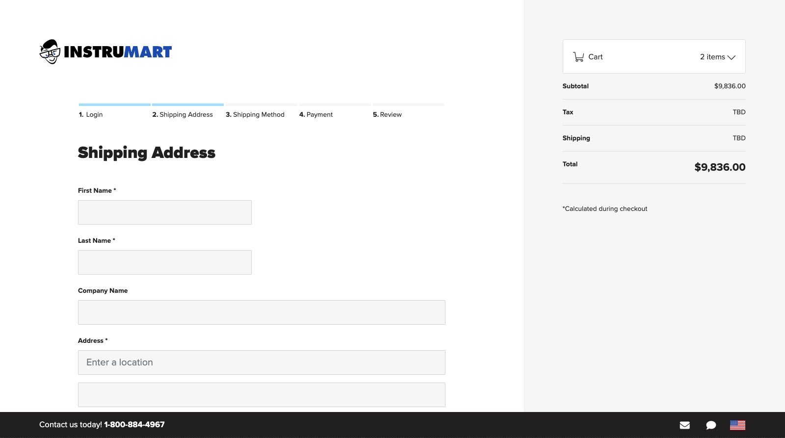 Screenshot of client's website