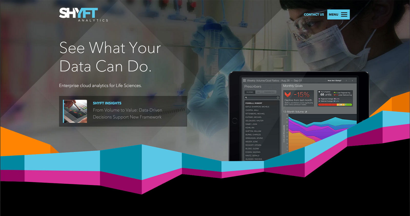Screenshot of client's website