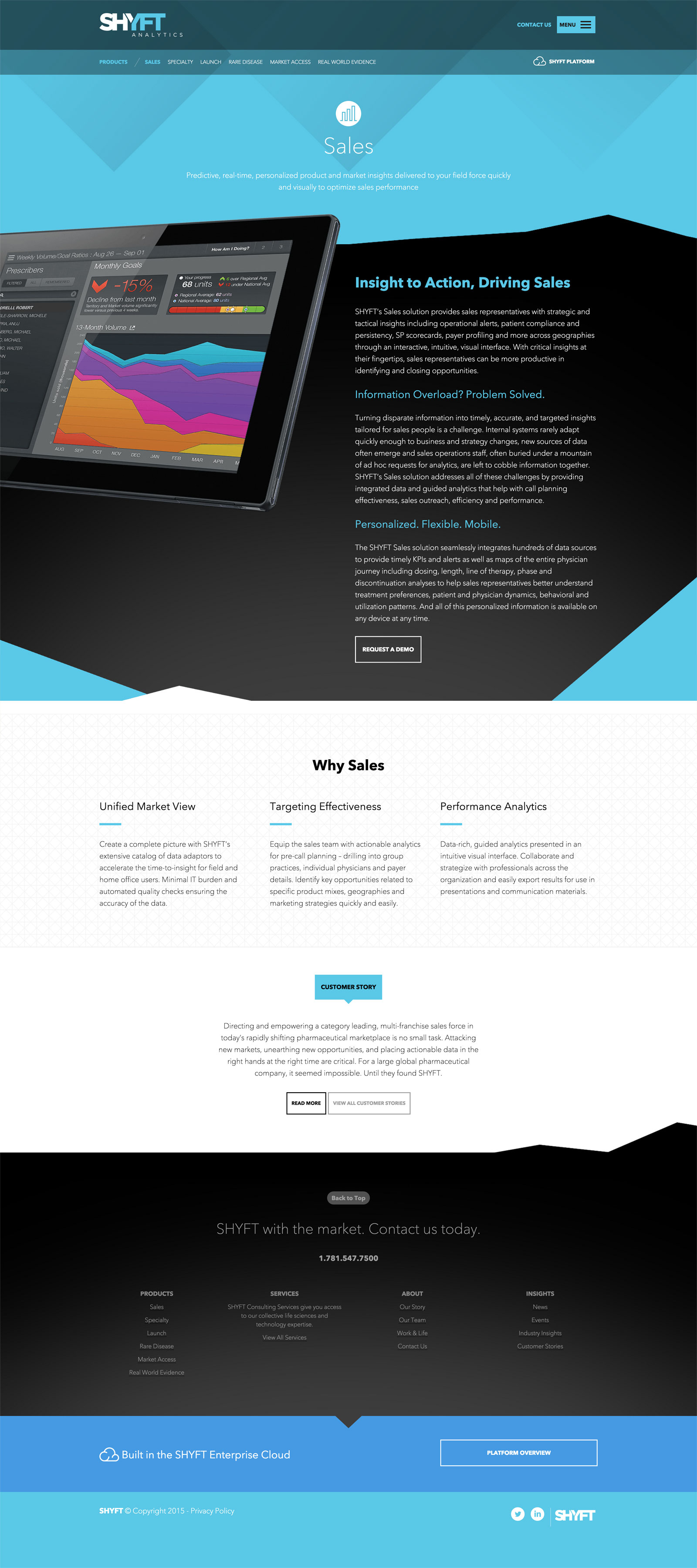 Screenshot of client's website