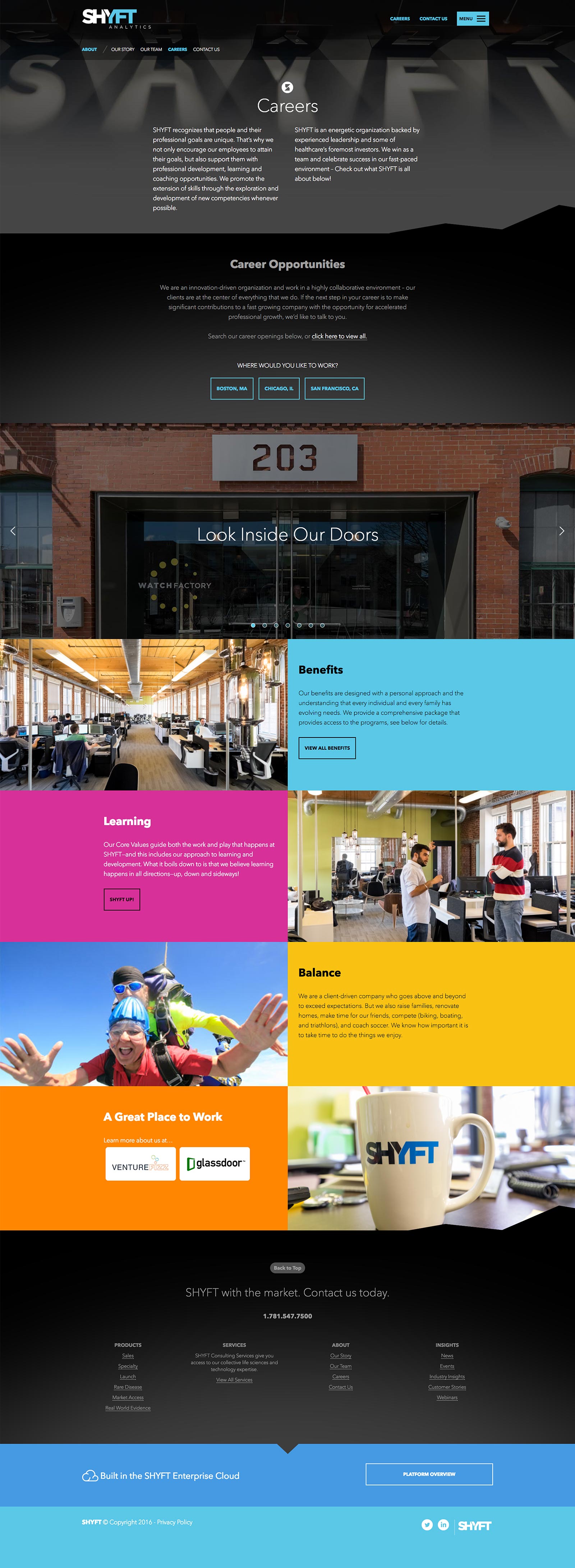 Screenshot of client's website