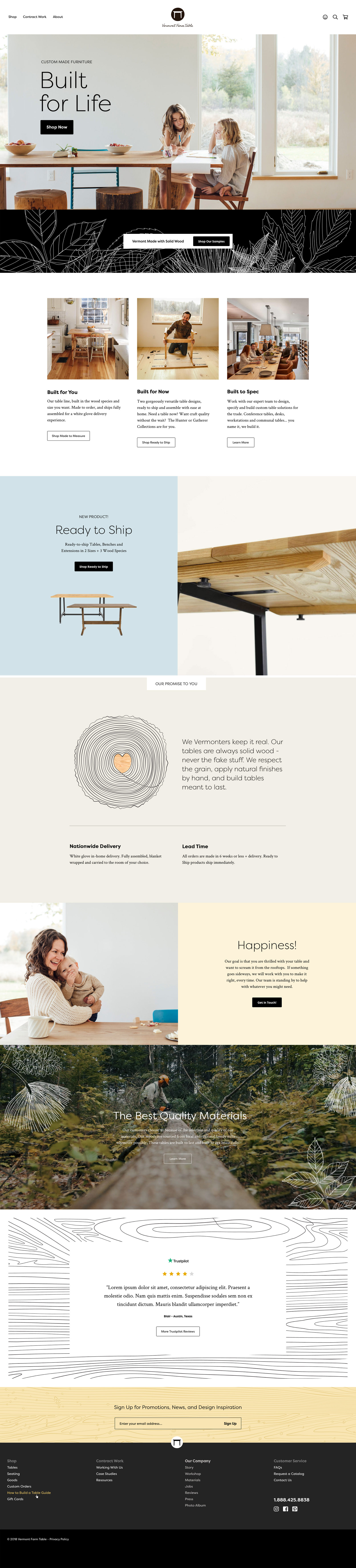 Screenshot of client's website