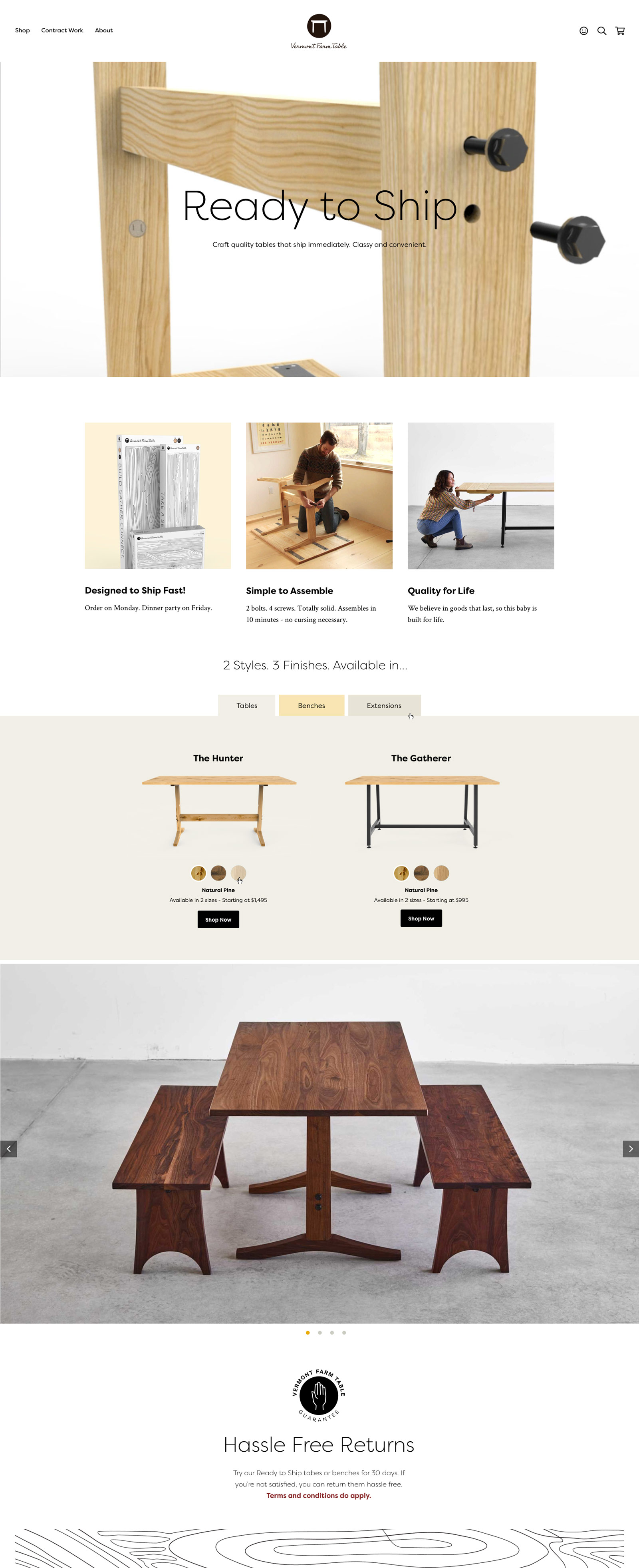 Screenshot of client's website