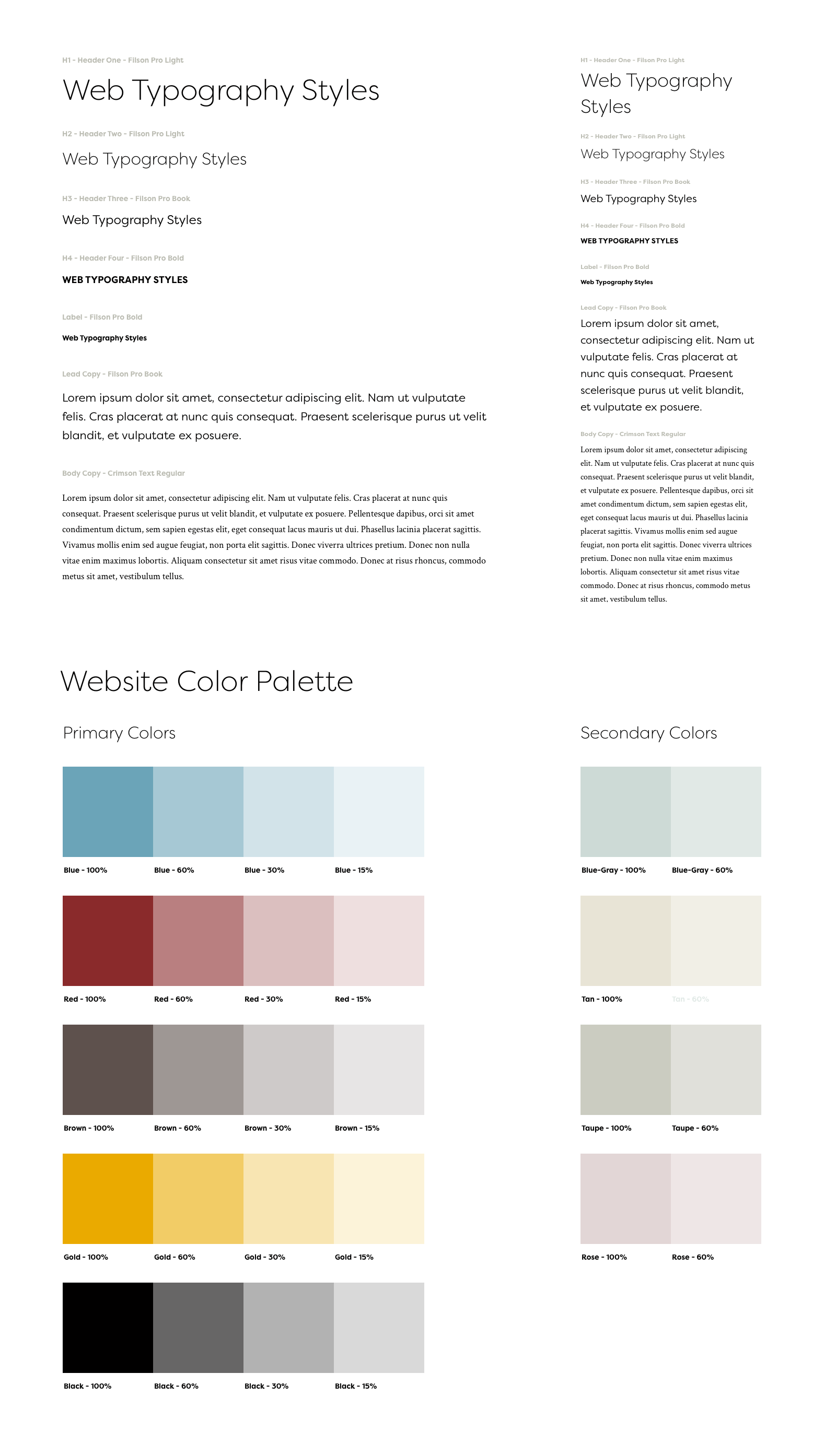 Screenshot of client's website