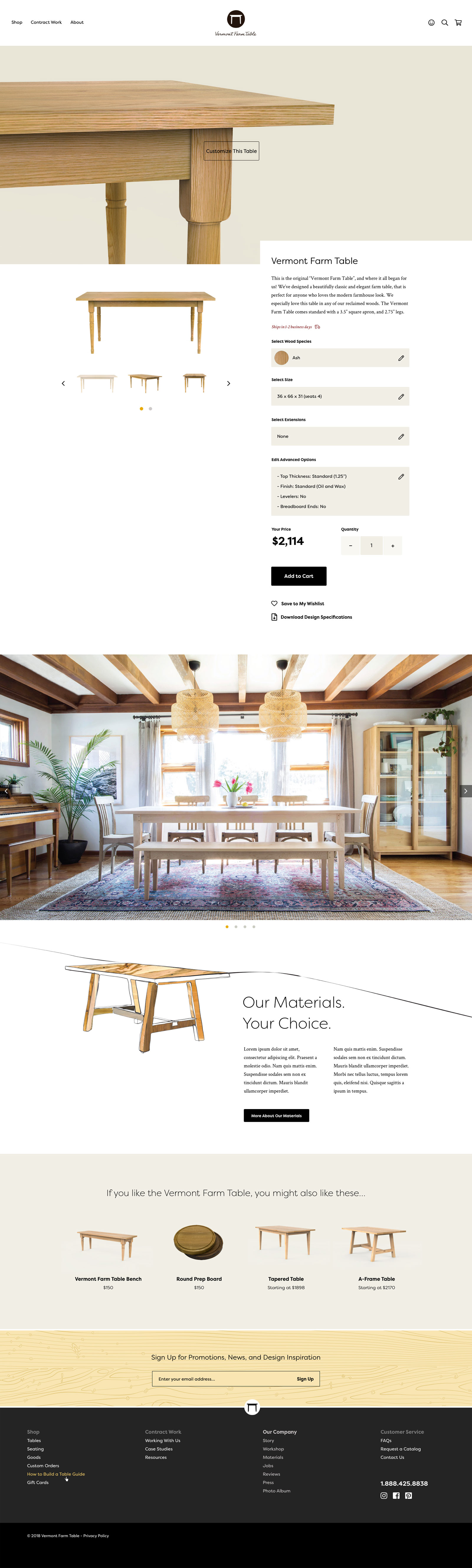 Screenshot of client's website