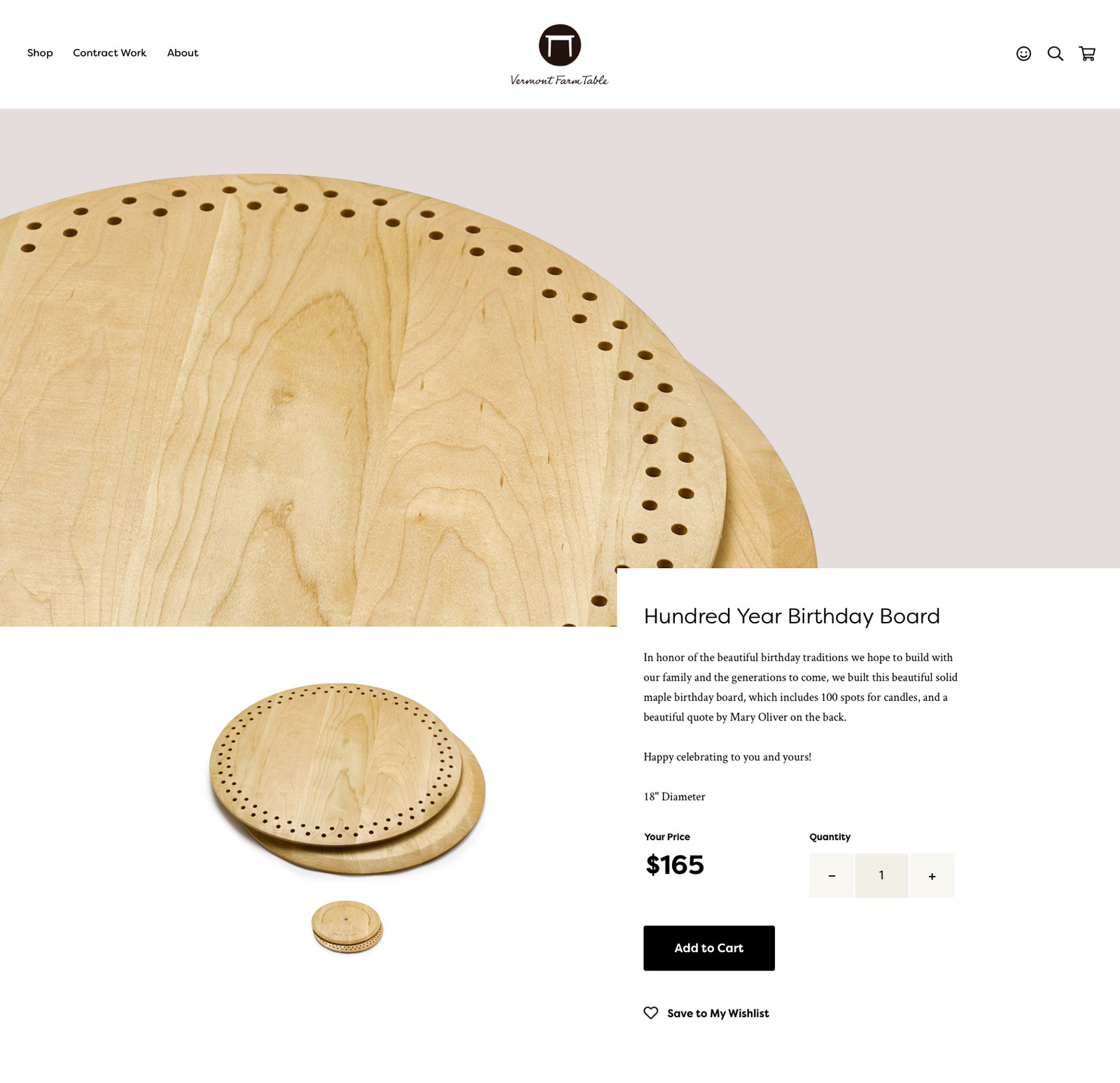 Screenshot of client's website
