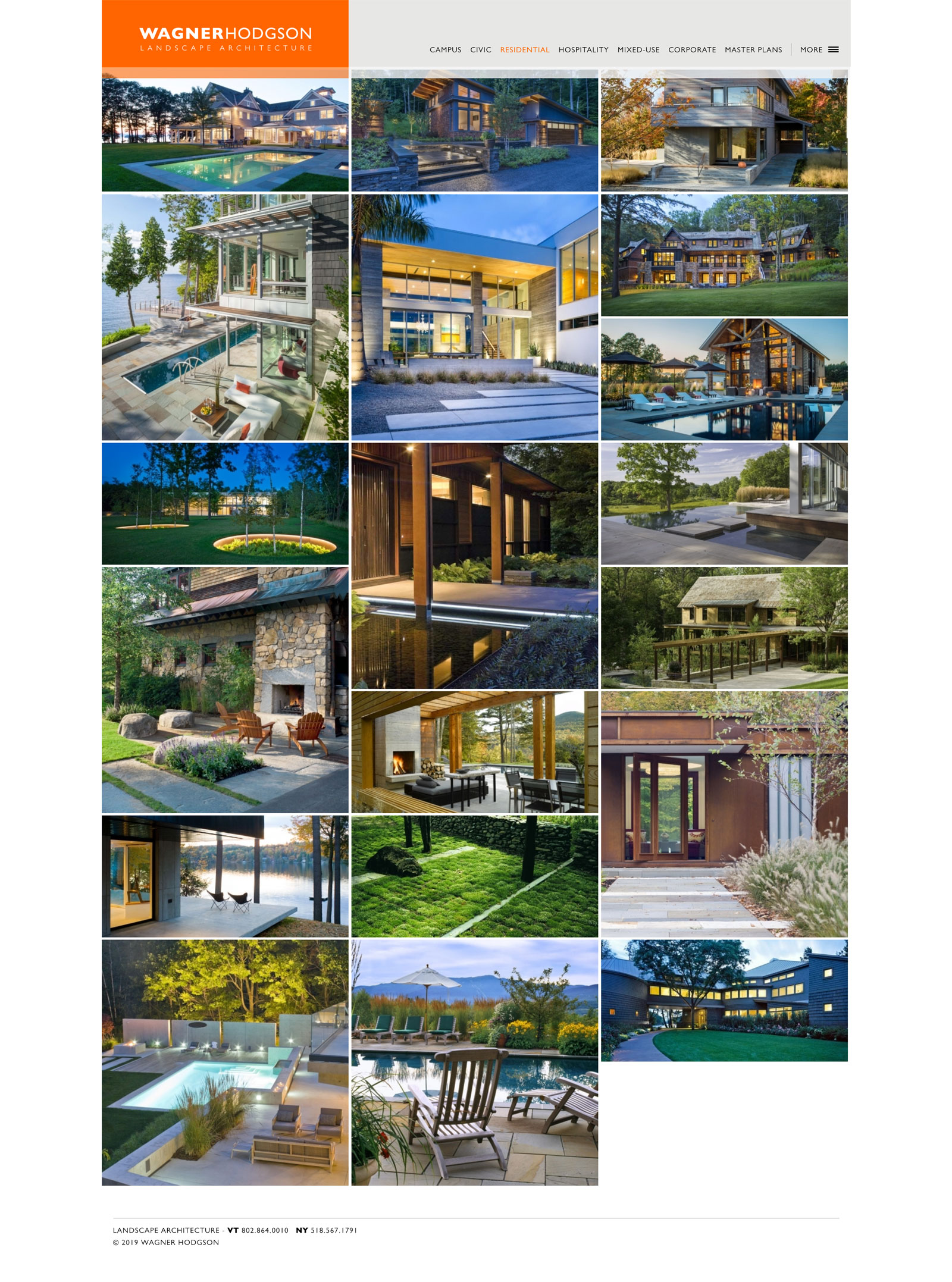 Screenshot of client's website